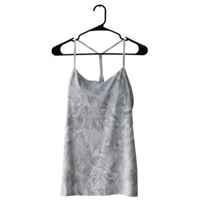 Lululemon Athletica Women's Gray‎ Abstract Leaf Print Racerback Tank Top